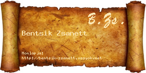Bentsik Zsanett névjegykártya